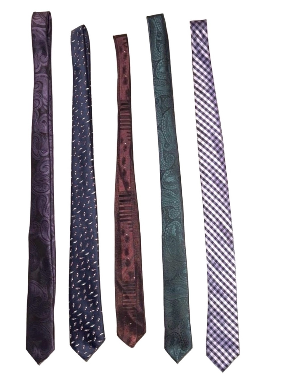 Bundle of 5 ties-Tommy Hilfiger&variety Brands - Purple, Blue, Red, Green, Black